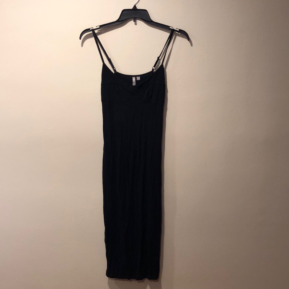 ASOS black tall slip dress, size 6 US, chic, casual, bustier detail, cozy